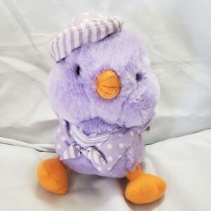 Purple Baby Chick Duck Plush Soft Expressions Dan Dee 8" Easter With Tag